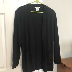 Misook open cardigan. Black